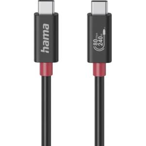 Hama Кабел USB-C към USB-C Hama, USB4, 80 GB/s, 1m, 240 W, черен (HAMA-200799)