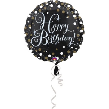 Amscan Балон от фолио - Честит рожден ден блестящ златен 43см