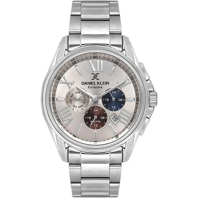 Daniel Klein DK. 1.14222-4 - Мъжки часовник, Exclusive, Кварцов, 44mm, 5 ATM, Сив