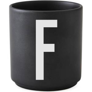 Design Letters Чаша халба aj буква f порцеланова черна (10204000f)