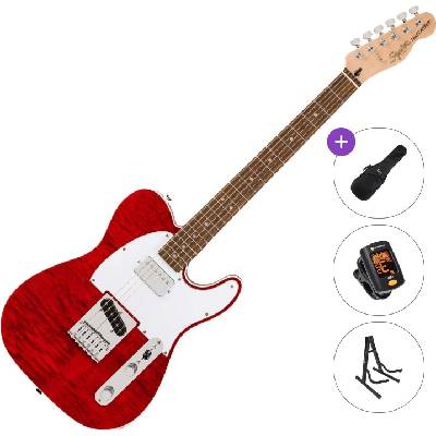 Squier Affinity Series Telecaster FMT SH LRL Basic SET Crimson Red Transparent Електрическа китара