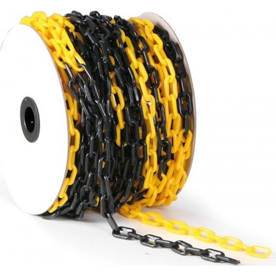 Traiva Plastový řetěz pro ohraničení žlutočerný 10 m žlutočerný 41 x 21 mm ⌀ 6 mm 14002 – Zboží Dáma