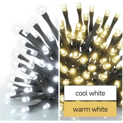 EMOS Lighting D4AL05 LED vianočná reťaz 2v1 10 m vonkajšia aj vnútorná teplá studená biela programy