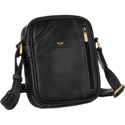 Peterson Malá pánská kožená černá Crossbody taška 8023