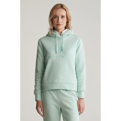 Gant Reg Tonal Shield Hoodie Faded Mint