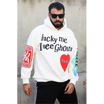 Madmext Мъжки Oversize суитшърт 5338 - Екрю #321132 (321132_Бяло)