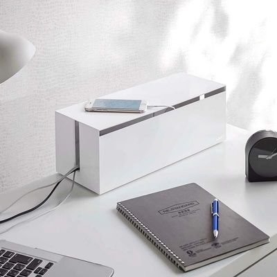 YAMAZAKI Box na nabíječky Web Cable Box bílý