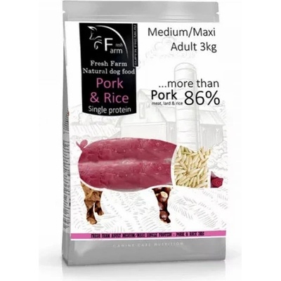 Fresh Farm Adult Medium&Maxi Single Protein Pork & Rice 3 kg