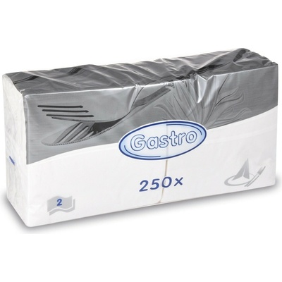 Gastro 86900 servítky 2V biele 250ks 33x33cm