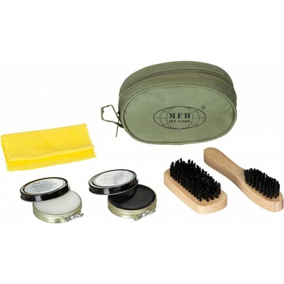 MFH Sada na čistenie obuvi 20311 v olivovom púzdre