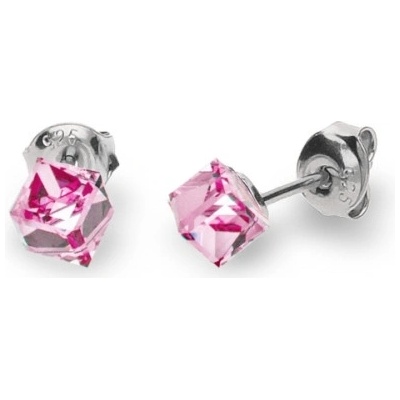 Spark Swarovski Elements Small Cube studs K48414LR Light Rose