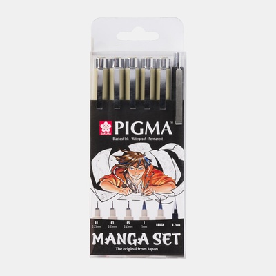 Sakura PIGMA MANGA SET POXSDKMAN6 sada 5+1 černé
