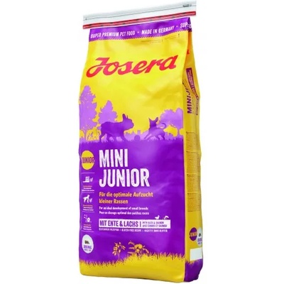 Josera dog mini junior, пълноценна храна за подрастващи кучета от мини породи, с месо от патици 15 кг, Германия - 50004220