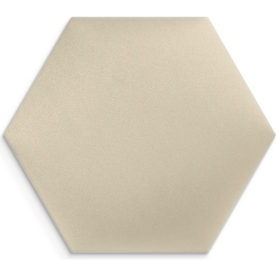 Čalouněný nástěnný panel krémový 30x26 cm hexagon