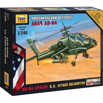 Zvezda AH-64 Apache U.S. Attack Helicopter 1:144