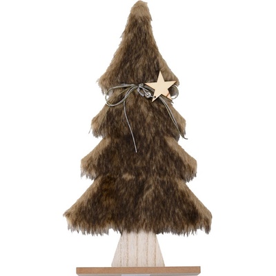 Textilomanie Dekoračný vianočný stromček s kožušinou LUSH 28 cm rôzne farby Farba: Hnedá