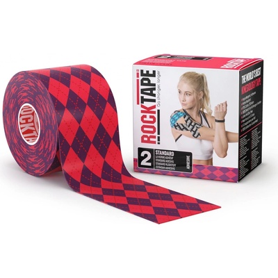 RockTape kineziologický tejp design argyle pink 5 cm x 5 m