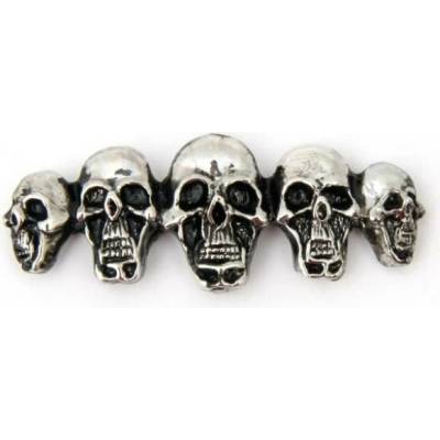Samolepící emblém Highway Hawk SKULL IN LINE SMALL řada 5-ti lebek malý