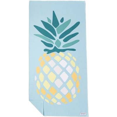 Nayavita Funkční plážová osuška Ananas 160 x 80 cm modrá