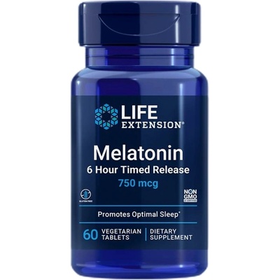 Life Extension Melatonin 6 Hour Timed Release 750 mcg [60 Таблетки]