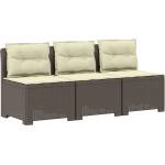 vidaXL Пейка за градина с Cushions във вид на ратан ПП Светлосиво (8011988)