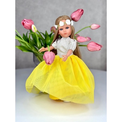 Magic baby: кукла Blanca с жълта рокля и лента с цветя (MB36005)
