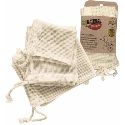 York Торба за плодове и зеленчуци Eco Natural, 3 броя