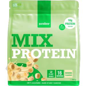 Purasana Vegan Proteinmix 55 % от грах, слънчоглед, коноп и банан БИО - Banana