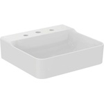 Ideal Standard Conca Ceram - Умивалник за монтаж върху плот 50x45 см, без преливник, с 3 отвора за смесител, бял T381601 (T381601)
