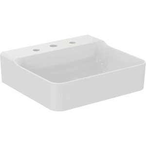 Ideal Standard Conca Ceram - Умивалник за монтаж върху плот 50x45 см, без преливник, с 3 отвора за смесител, бял T381601 (T381601)