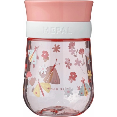 Mepal Mio Flowers and Butterflies ružový plastový pohár na učenie sa piť 300 ml