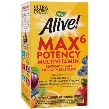 Nature's Way Alive Max6 Potency Multivitamin, 90 капсули, Nature's Way (15090)