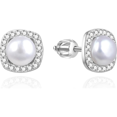 AGATO Elegantní náušnice ze stříbra s pravou perlou AGUP3550PS
