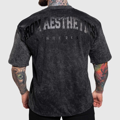 Oversize tričko Iron Aesthetics College washed black