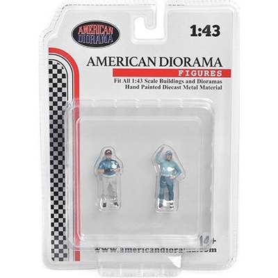 Sada figurek 2 ks Racing Legend 50s bílá modrá 1:43