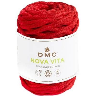 Šňůrková příze na makramé a háčkování NOVA VITA 12 od DMC 250g, červená