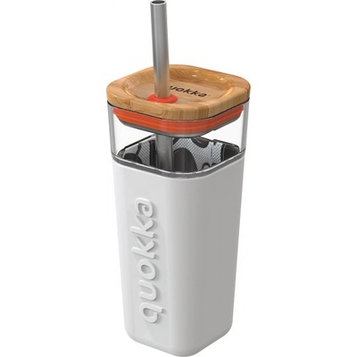 QUOKKA LIQUID-CUBE Sklenený pohár so silikónovým povrchom TOUCANS 40050 540 ml