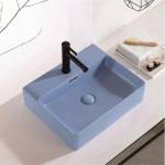 Inter Ceramic Мивка за баня ICB 5042BLUE, монтаж върху плот, порцелан, син мат, 50x42x13см (ICB 5042BLUE)