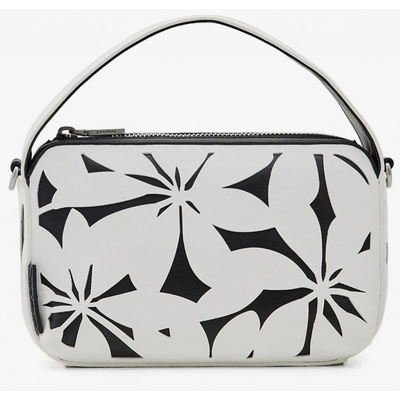 Desigual Černo-dámská květovaná kabelka Onyx Narbonne Mini bílá