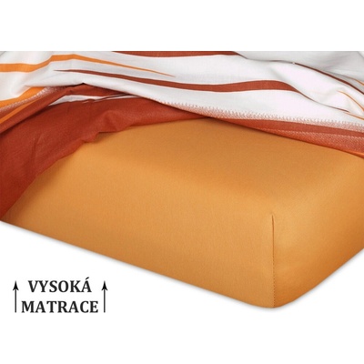 Dadka Jersey prostěradlo na vysokou matraci karamel 180x200x25