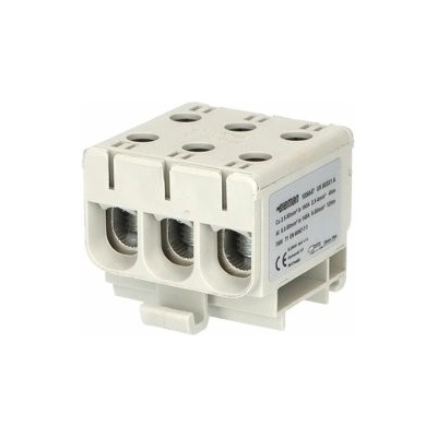 Pollmann Elektrotechnik 1006647 Svorka univerzální UK 50/3x1 A, 160A, 3pól., AL/CU, krytá, šedá, na DIN 3-pólová
