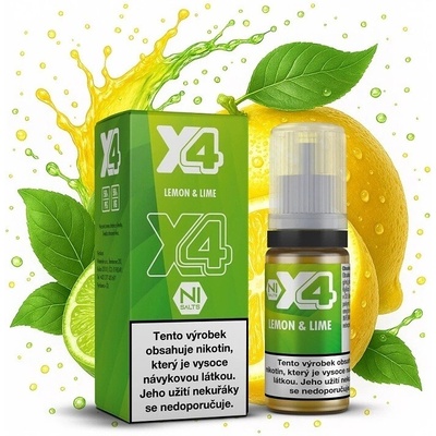 X4 Bar Juice Lemon & Lime 10 ml 20 mg