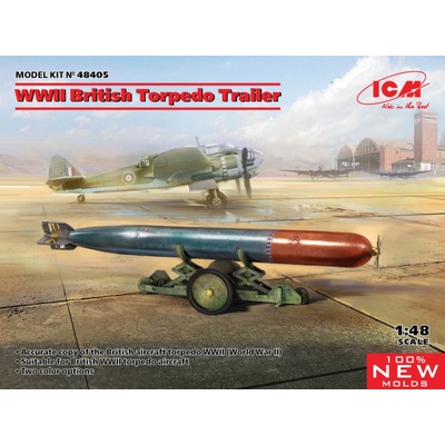 ICM British WWII Torpedo w/ Trailer 1:48