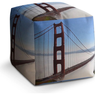 Sablio Taburet Golden Gate v hmle: 40x40x40 cm