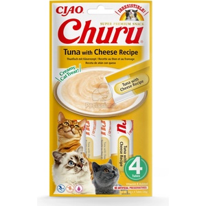 Inaba Foods Cat Ciao Churu кремообразна храна за котки - риба тон, кашкавал 4 x