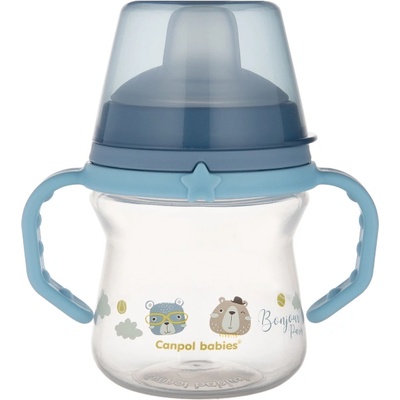 Canpol babies Неразливаща чаша със сламка Canpol - Bonjour Paris, 150 ml, Синя (56/612_blu)