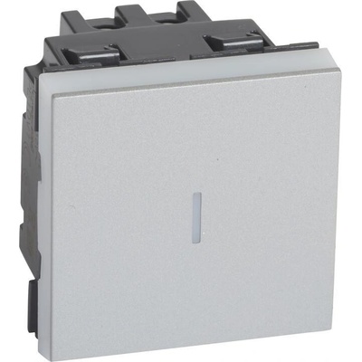 Legrand Кръстат ключ 2 мод. цвят алуминий Easy-Led Mosaic NEW - 079221L (079221L)