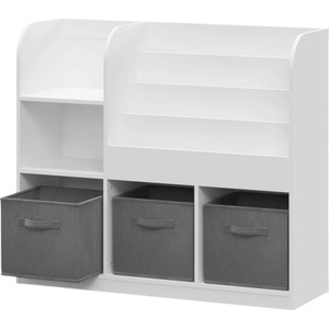 Ginger Home Детски органайзер Ginger Home - Етажерка с рафтове и 3 текстилни кутии (JWTR-3458)