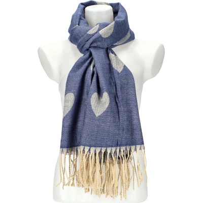 Cashmere dámsky modrý teplý dlhý zimný šál