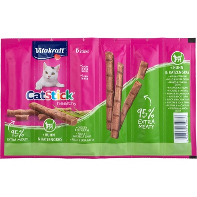 Vitakraft 6х6г Cat Stick Healthy Vitakraft лакомство за котки с пиле и котешка трева